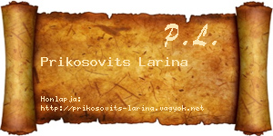 Prikosovits Larina névjegykártya